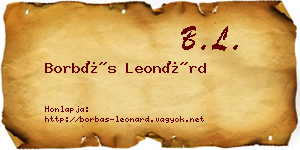 Borbás Leonárd névjegykártya